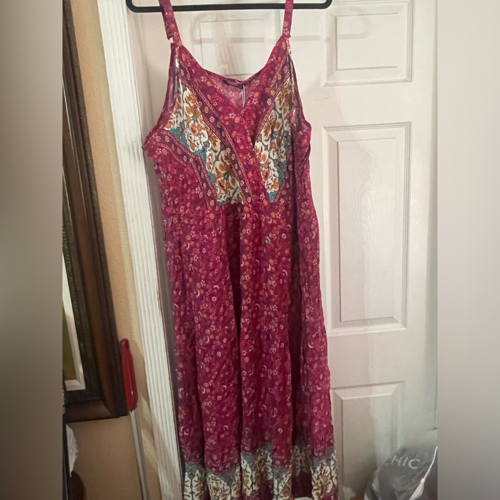 NWT Floral Pink Sleeveless Maxi Dress size 3X 🌹🌸🌺 BG 06 - Picture 2 of 4